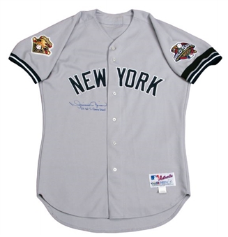 2001 Mariano Rivera Game Used and Signed New York Yankees Road World Series Jersey (Steiner) 